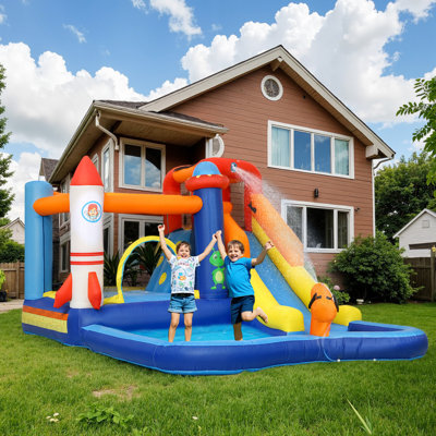 Château gonflable gonflable pour enfants 5 en 1 avec souffleur de 550 W