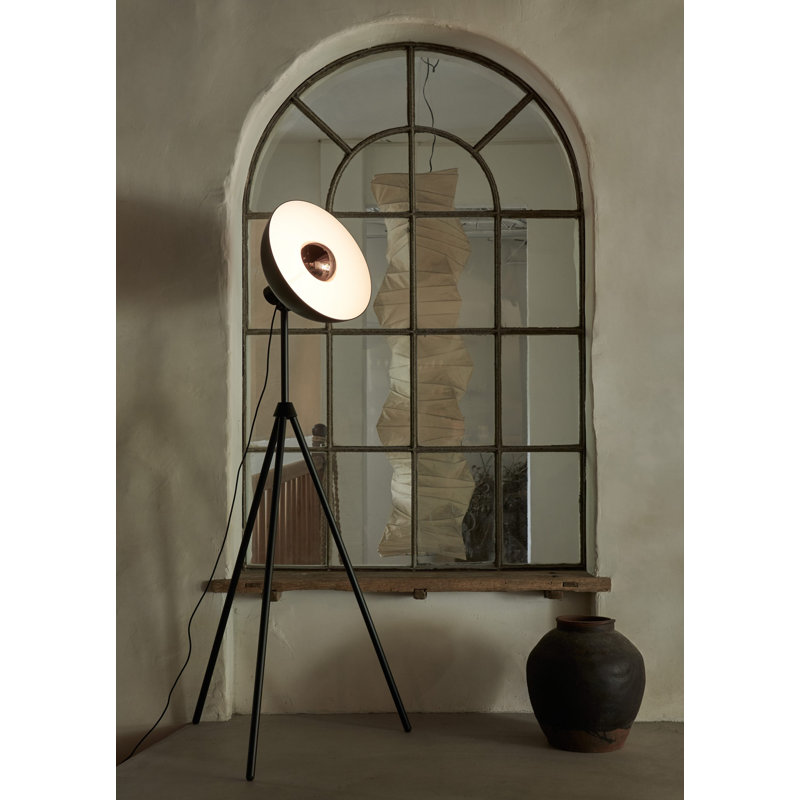 Lampe de plancher APOLLO, Noir / bois noir