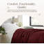 Couverture 100% coton biologique - Jeté en coton biologique certifié GOTS & Fairtrade pour lit avec un tissage doux, chaud et respirant - idéal comme couvre-lit ou couvre-lit (bourgogne, simple)-117807585-117807586