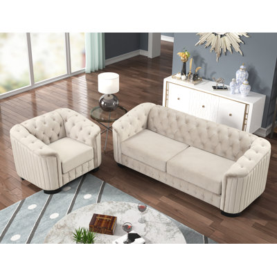 Jeidy 3 - Piece Velvet Living Room Set