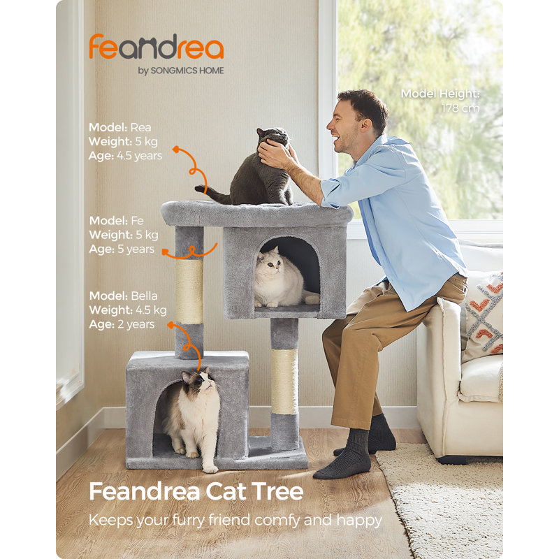 101cm H Cat Tree, Light Grey