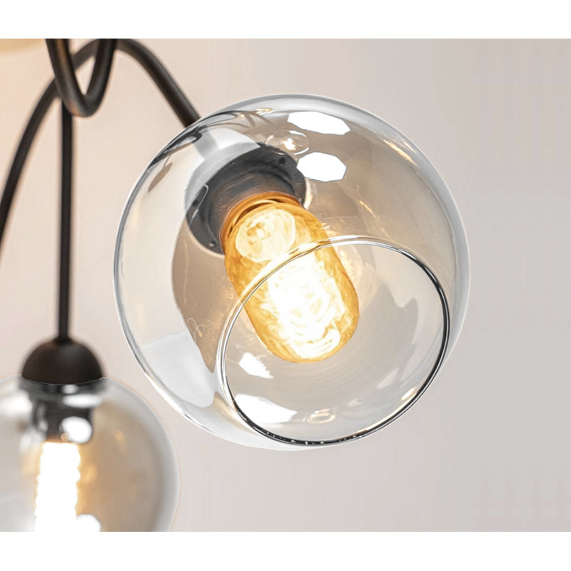 Alifonso Glass Semi Flush Mount, Black/Gold