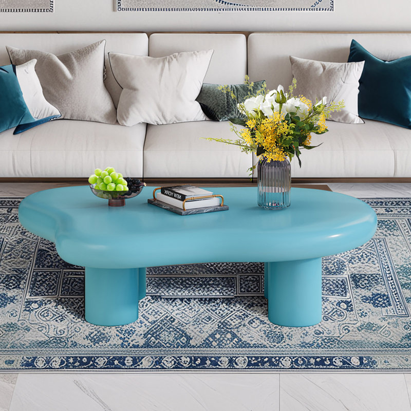 Table basse Ednar, Bleu, H 13,8 po x L 48,5 po x l 35 po