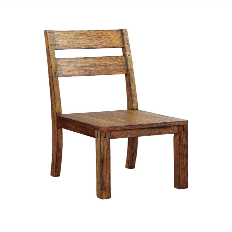 Ensemble de 2 chaises de salle à manger en bois massif de style rustique foncé