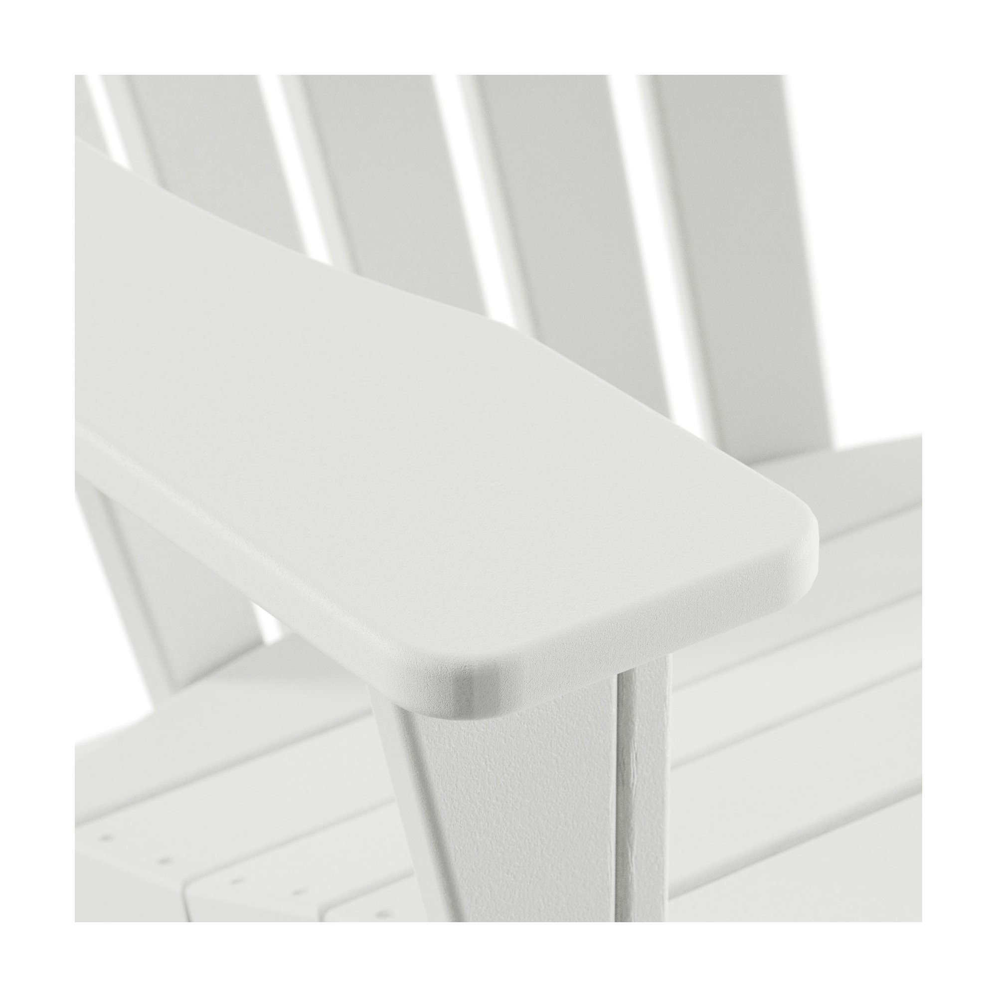 POLYWOOD Adirondack Chair with Hideaway Ottoman, White