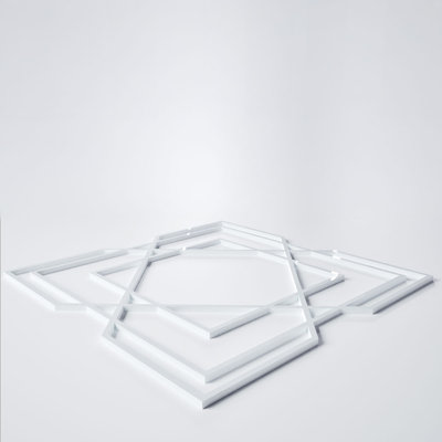 Panneaux muraux décoratifs en acrylique Lakewood, très petit, l 7 3/8 po x H 7 3/8 po x T 1/8 po, blanc