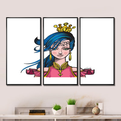 " Portrait Of A Princess With Crown " 3 - Pieces