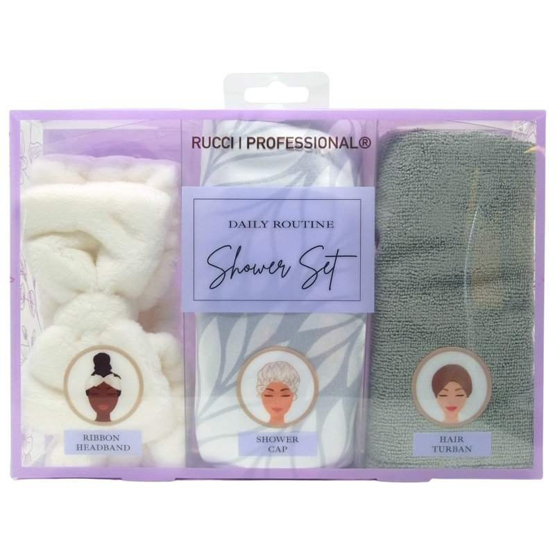Ensemble 3 serviettes de bain, Gris / blanc