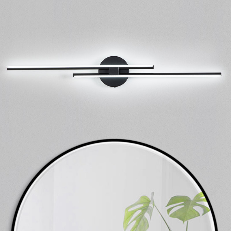 31" W 2-Light Dimmable LED Vanity Light, Matte Black, 6000K