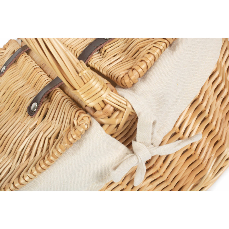 Wicker Oval Picnic Basket with Lining