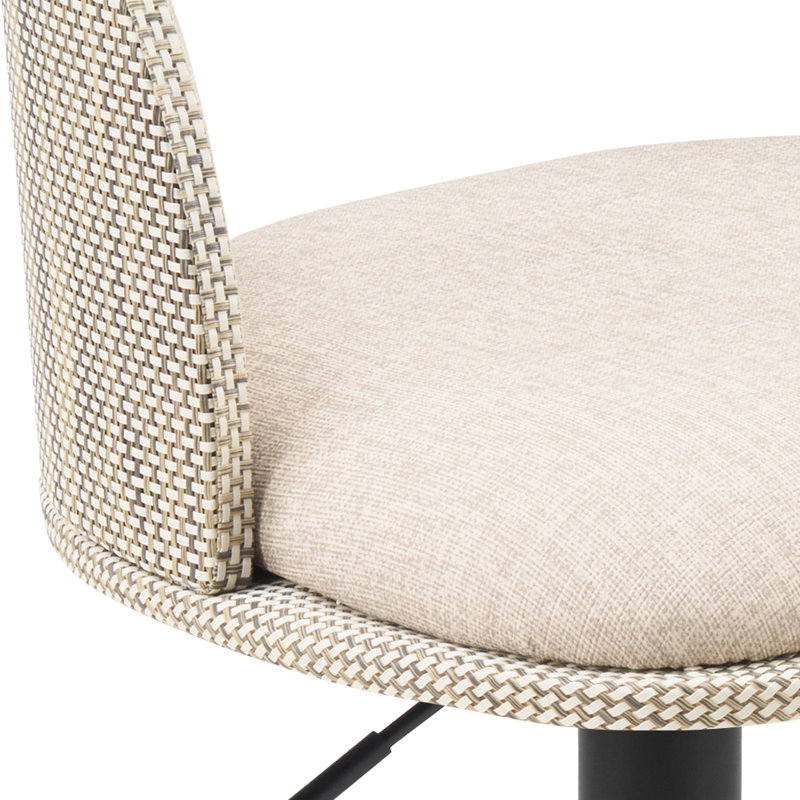 Chaise de bar pivotante pour l'extérieur, Similicuir beige