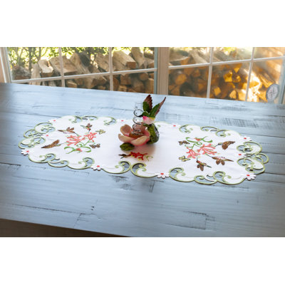 Embroidered Table Runner With Hummingbirds (15"x34")