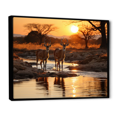 Cerf africain sur toile
