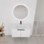 Meuble-lavabo mural avec lavabo en résine et portes à fermeture en douceur-310106540