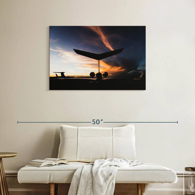 Mehar Private Jet Silhouette, 24" H x 36" W