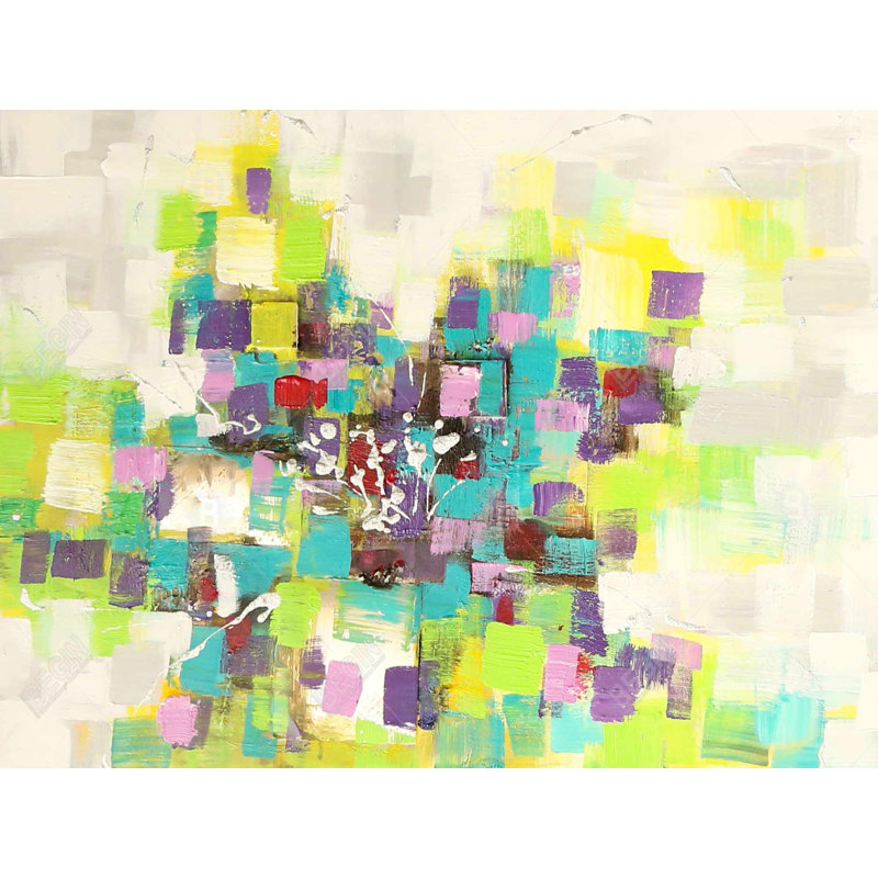 Braided Polyester Andaluss Set of 6 | Abstract Squares Flowers