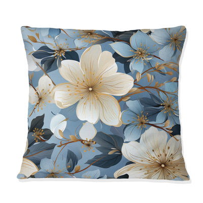 Motif floral bleu rétro - imprimé floral