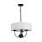 3-Light Candle Style Linen Drum Pendant