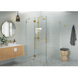 Halo 50 in. x 48 in. x 78 in. 90-degree Fully Frameless Glass Hinged Shower Enclosure