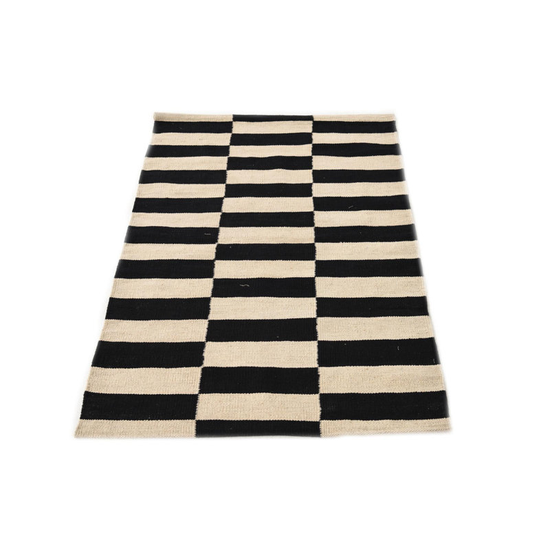 Tapis noir et blanc Ponce