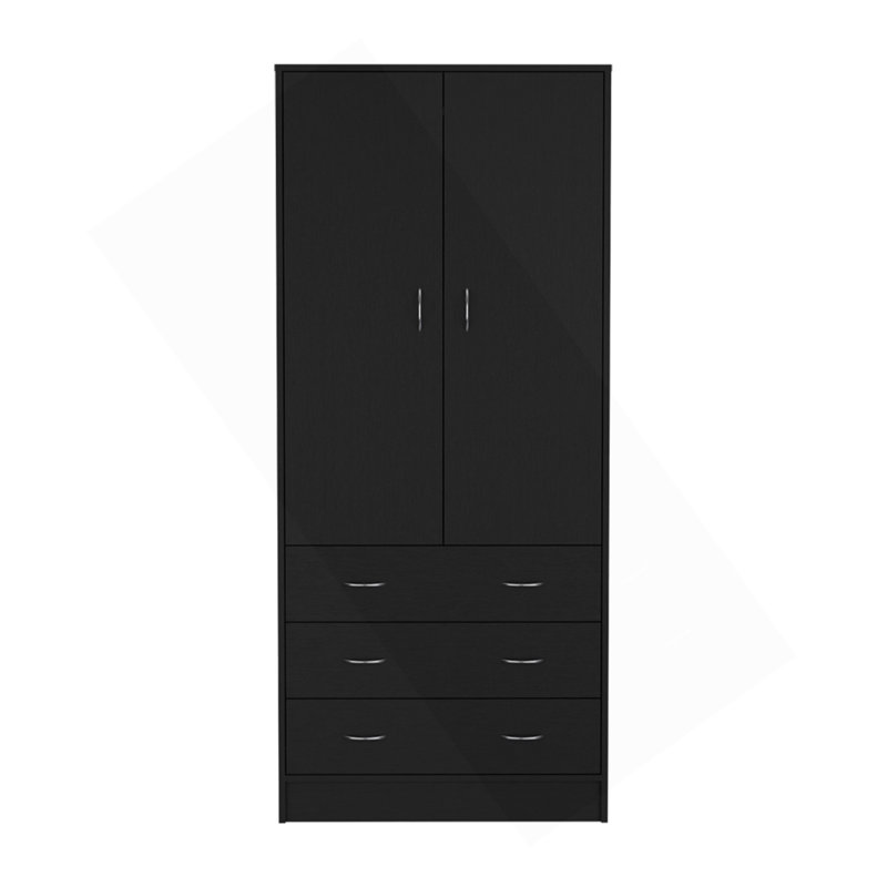 Armoire Ramey, chambre à coucher, noir, Noir
