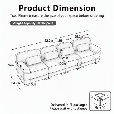 Canapé 4 places Cloud Couch
