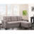 54.45 In. Wide Sleeper Sectional With Reversible Chaise And Gray Storage , Medium Firmness & Magazine Pouch
