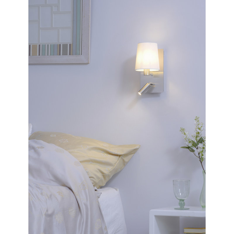Singson Iron Armed Sconce, Silver, White