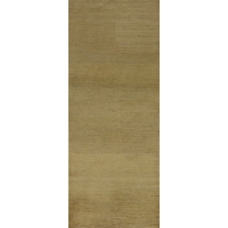 Tapis de couloir vert moderne Gabbeh 3 x 10