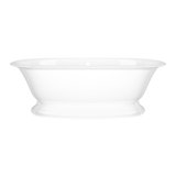 Elwick 74-7/8" x 35-7/8" Freestanding Soaking Pedestal Bathtub in Volcanic Limestone with Overflow Hole