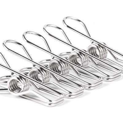 Heavy-Duty Stainless Steel Clothespins, Metal Clothes Clips for Laundry, Hanging Clothes & Outdoor Drying