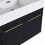 Meuble-lavabo mural de 30 po avec lavabo et support de rangement, lavabo en résine à rebords épais, ensemble KD