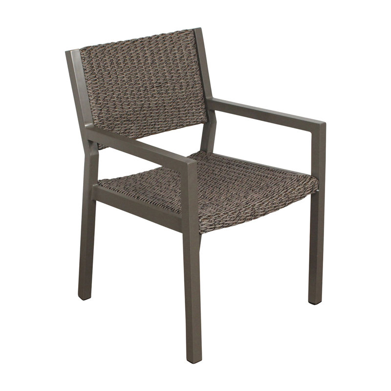 Premium All-Weather Wicker Outdoor Dining Armchair with Cushion