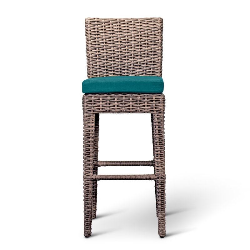 Tabouret de bar 25 po Azilyn, Toile gris anthracite Sunbrella®, 25", Ardoise texturée