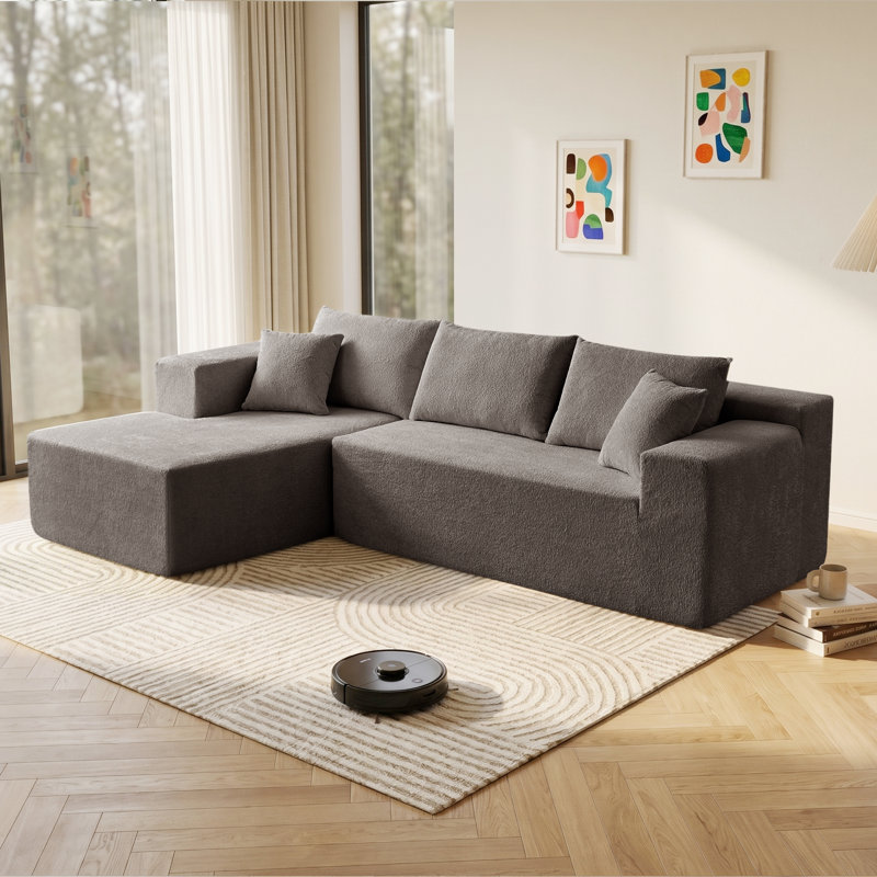Canapé modulaire Ellie Cloudy Boneless, Orienté à gauche (vu de face), Velours noir