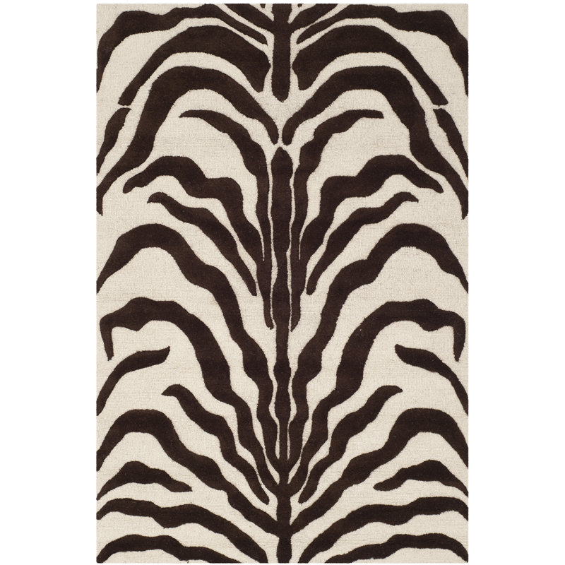 Schell Animal Print Wool Hand Tufted Area Rug, Rectangle 152 x 244 cm