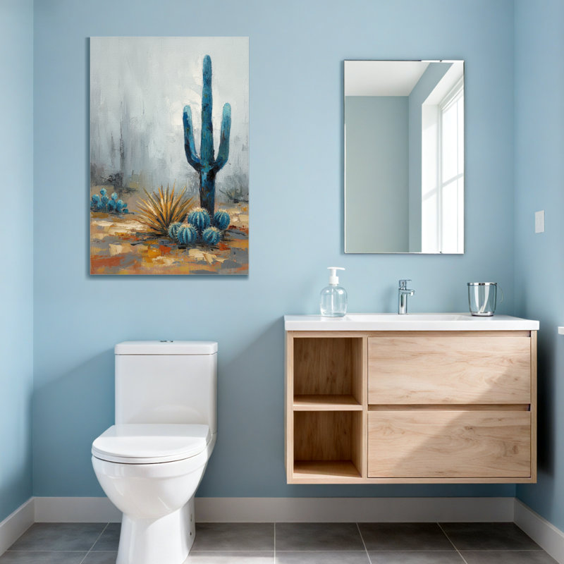 Plantes et fleurs, paysage désertique avec cactus bleus et plantes grasses