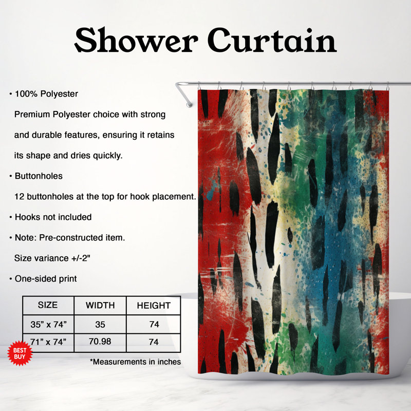 Rideau de douche Ingetraut, H 74 po x l 71 po