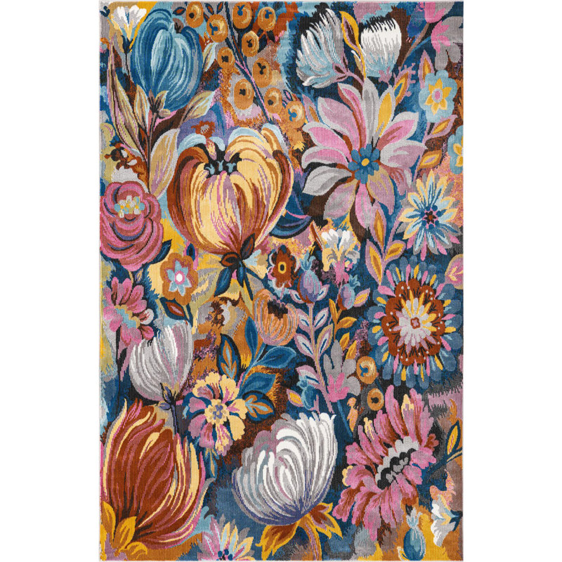 Floral Indoor Rug, Rectangle 4' x 6'