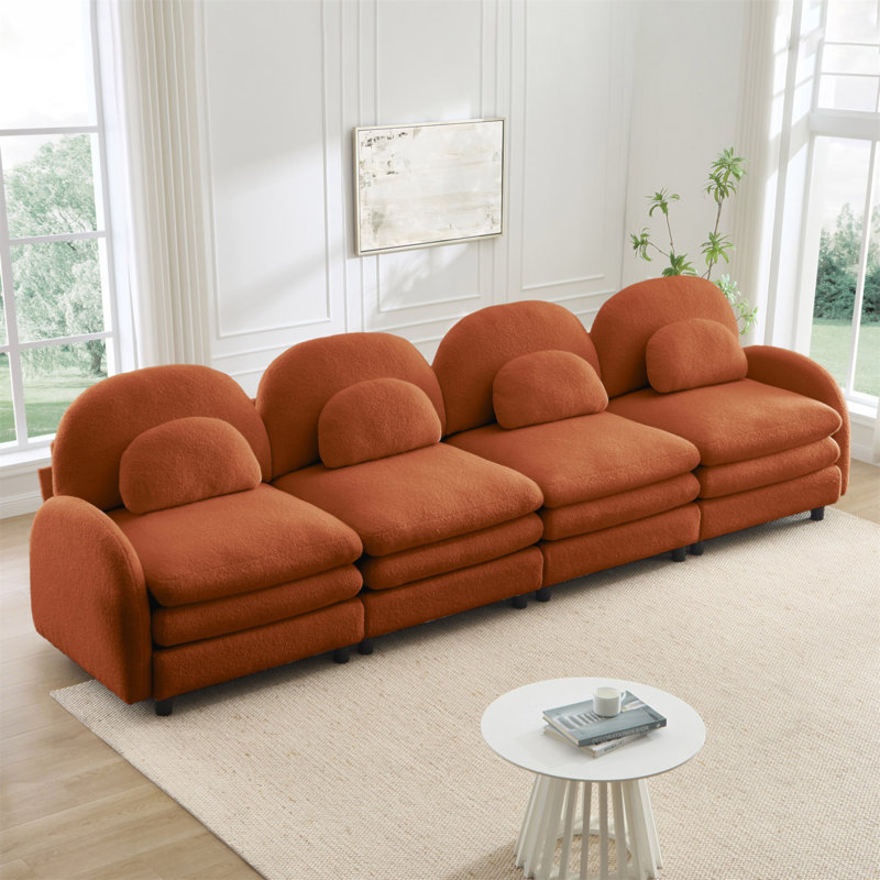 Canapé 4 places Teddy, H 35,4 po x l 129,1 po x P 33,8 po, Orange