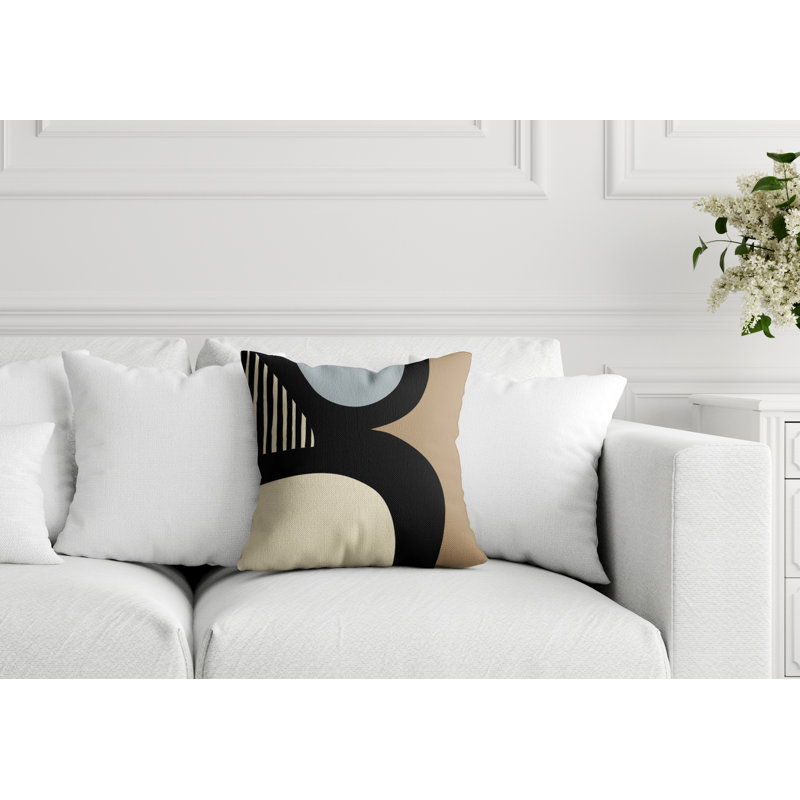 Lara Abstract Outdoor Reversible, 15" x 15", Gray/Off White