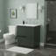 Meuble-lavabo de salle de bain vert cannelé de 30 po avec lavabo encastré en céramique et tiroirs à rallonge complète à fermeture amortie