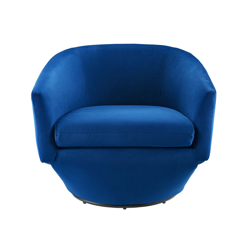 Series Performance Velvet Fabric Swivel Chair, Navy Velvet