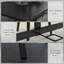 Amatucci Rectangle Garden Table with Parasol Hole 150cm x 90 cm Black