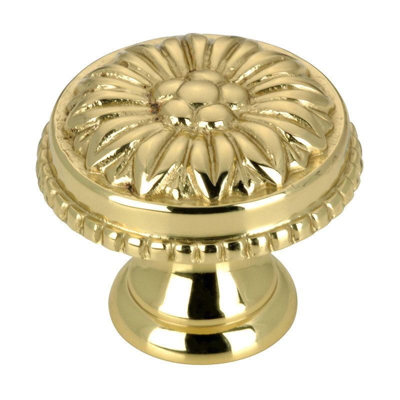 Poignée ronde Louis XV, Laiton, H 1,2 po x L 1,1875 po x l 1,1875 po