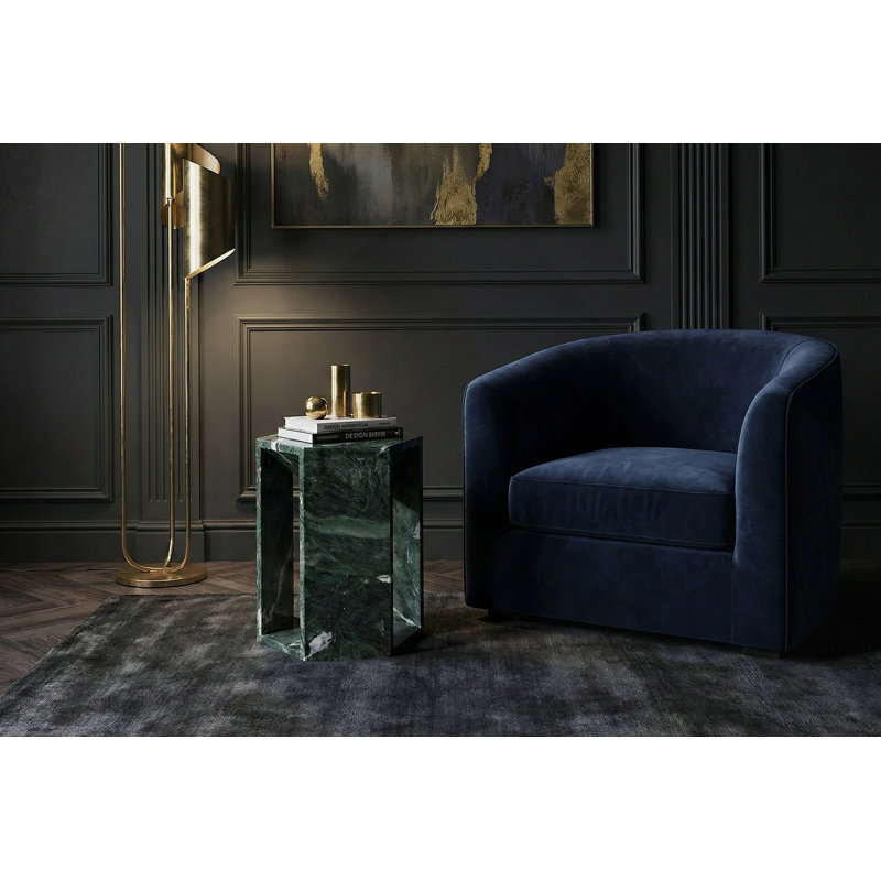 Table d'appoint luxueuse en marbre naturel vert luxueux, table de bout hexagonale de 16 cm de côté avec finition polie, socle en pierre vert diamant et table de chevet moderne pour le salon (40 cm x 32 cm)