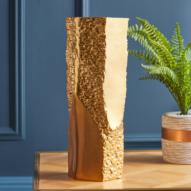 Azilyn Ceramic Table Vase, 33cm H x 11cm W x 11cm D, Gold