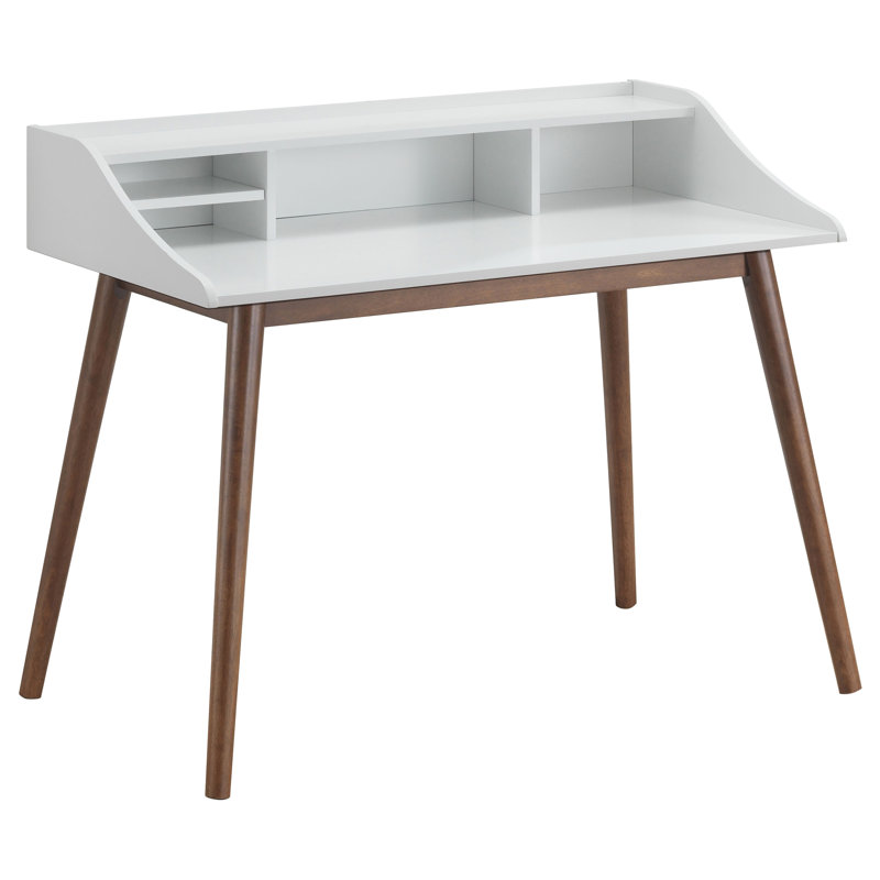  Bureau d'écriture Amargosa, Blanc/noyer