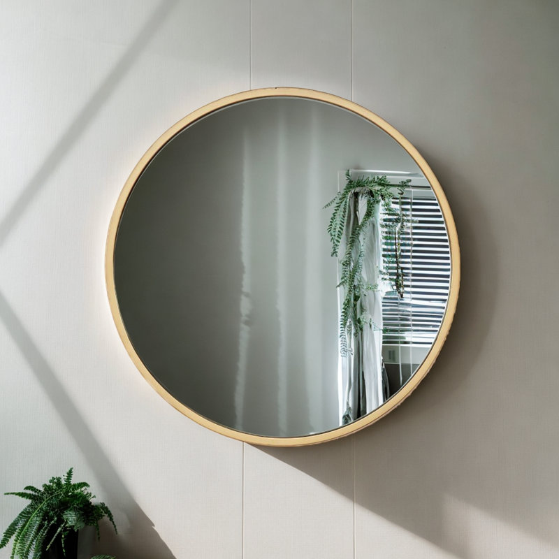 Roberts Flat Mirror, 60" x 60", Gold, Metal