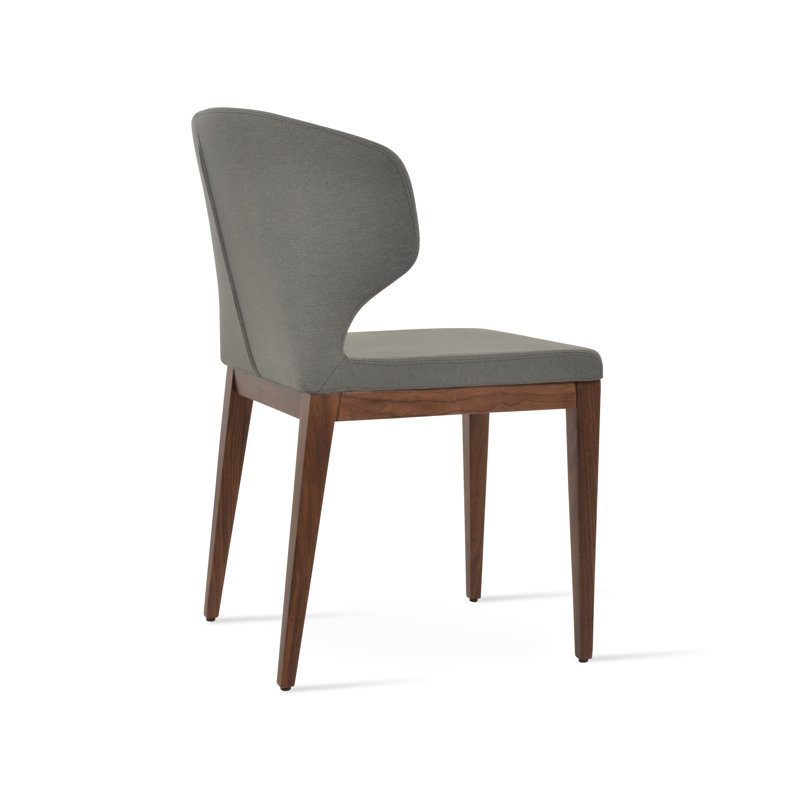 Chaise d'appoint en bois Amed, Hêtre et noyer, Gris ère